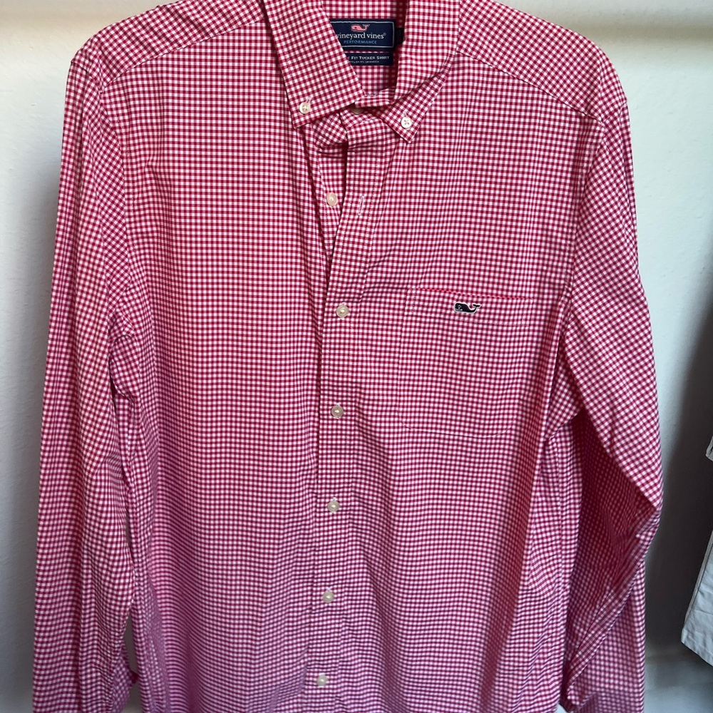 TWO Vineyard Vines Red Casual Button Down Shirt
